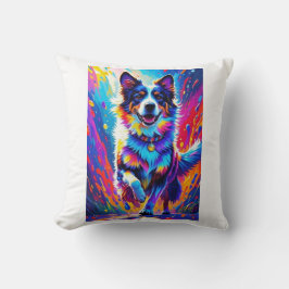 巨大カラフル幸せよくはしゃぐおもしろい犬、スプラッシュ クッション