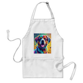 巨大カラフル幸せよくはしゃぐおもしろい犬、スプラッシュ スタンダードエプロン