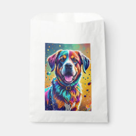 巨大カラフル幸せよくはしゃぐおもしろい犬、スプラッシュ フェイバーバッグ