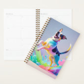 巨大カラフル幸せよくはしゃぐおもしろい犬、スプラッシュ プランナー手帳 (ディスプレー)