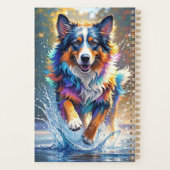 巨大カラフル幸せよくはしゃぐおもしろい犬、スプラッシュ プランナー手帳 (裏面)