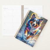 巨大カラフル幸せよくはしゃぐおもしろい犬、スプラッシュ プランナー手帳 (ディスプレー)