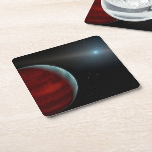 巨大ガス惑星のまわりに白い矮星。 スクエアペーパーコースター (アングル)
