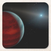 巨大ガス惑星のまわりに白い矮星。 スクエアペーパーコースター (正面)
