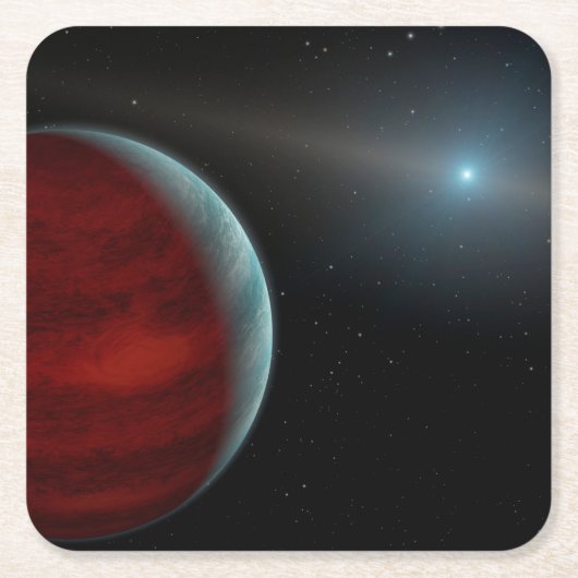 巨大ガス惑星のまわりに白い矮星。 スクエアペーパーコースター (正面)