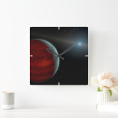 巨大ガス惑星のまわりに白い矮星。 スクエア壁時計 (ホーム)
