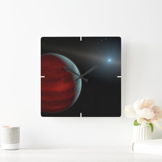 巨大ガス惑星のまわりに白い矮星。 スクエア壁時計 (ホーム)