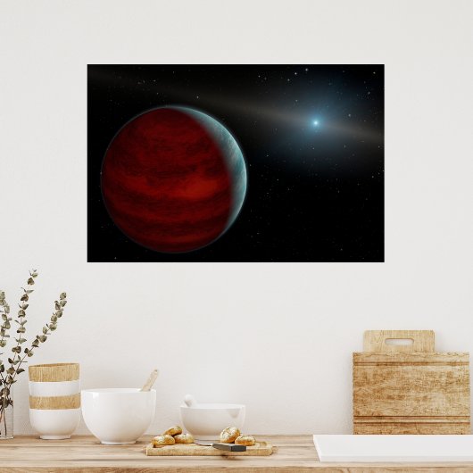 巨大ガス惑星のまわりに白い矮星。 ポスター (キッチン)