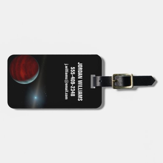 巨大ガス惑星のまわりに白い矮星。 ラゲッジタグ (正面横)