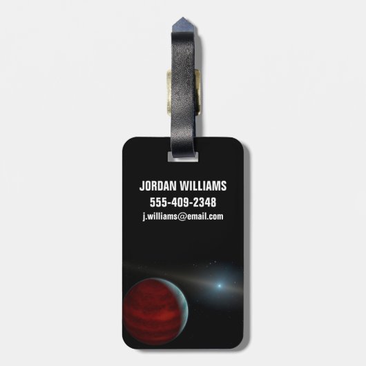 巨大ガス惑星のまわりに白い矮星。 ラゲッジタグ (裏面縦)