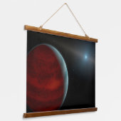 巨大ガス惑星のまわりに白い矮星。 吊り下げ型タペストリー (傾斜あり)