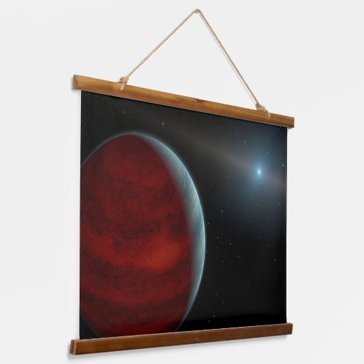 巨大ガス惑星のまわりに白い矮星。 吊り下げ型タペストリー (傾斜あり)