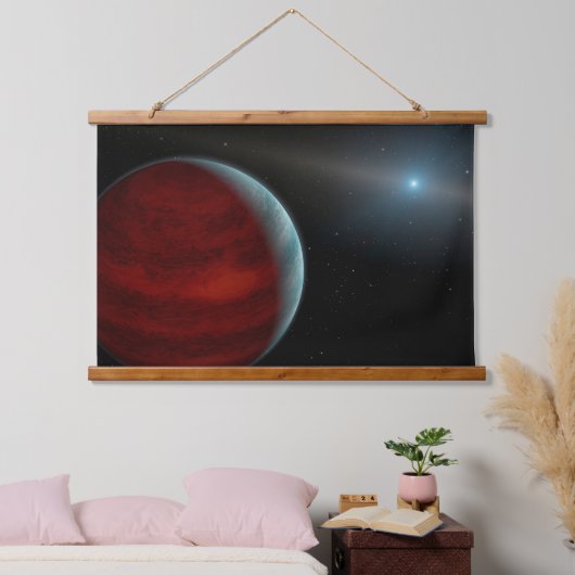 巨大ガス惑星のまわりに白い矮星。 吊り下げ型タペストリー (寝室)