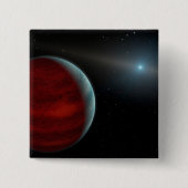 巨大ガス惑星のまわりに白い矮星。 缶バッジ (正面)