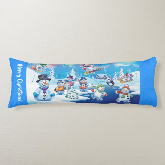 巨大クリスマスクッション冬のワンダーランド雪だるま ボディピロー (正面)
