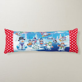 巨大クリスマスクッション冬のワンダーランド雪だるま ボディピロー