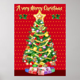 巨大クリスマスツリーのポスターのクリスマスレッズ ポスター