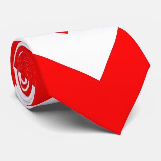 巨大サイ赤と白ズシェブロンのネックタイ ネクタイ (ロール)