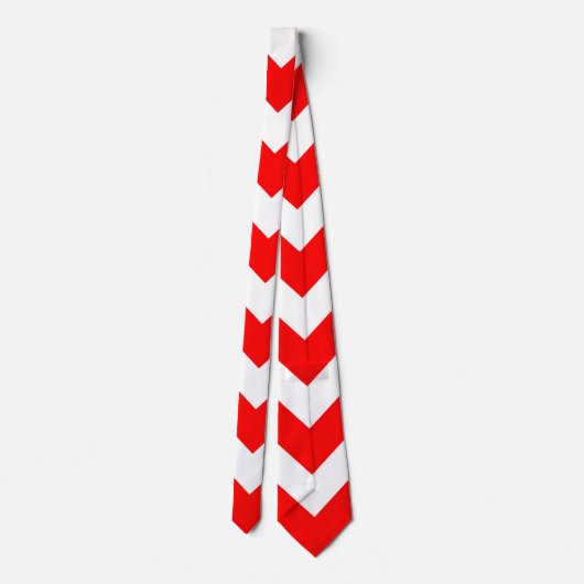 巨大サイ赤と白ズシェブロンのネックタイ ネクタイ (裏面)