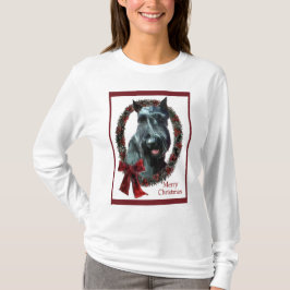 巨大シュナウザーのクリスマスプレゼント Tシャツ