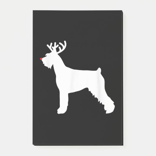 巨大シュナウザーのトナカイのクリスマス犬 ポストイット (正面)