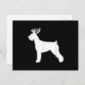 巨大シュナウザーのトナカイのクリスマス犬 案内ポストカード (正面/裏面)