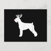 巨大シュナウザーのトナカイのクリスマス犬 案内ポストカード (正面)