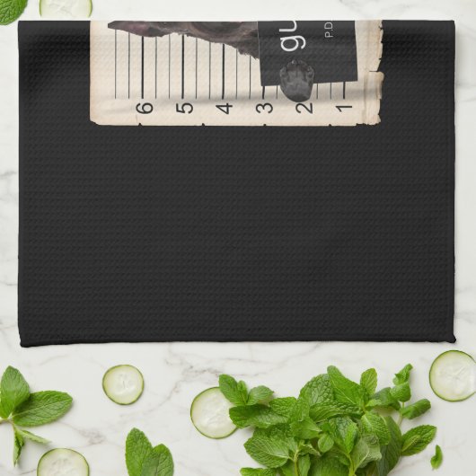 巨大シュナウザー犬のマグショット キッチンタオル (折り畳み)