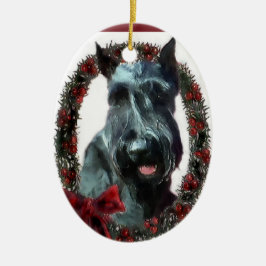巨大シュナウツァークリスマスオーナメント セラミックオーナメント