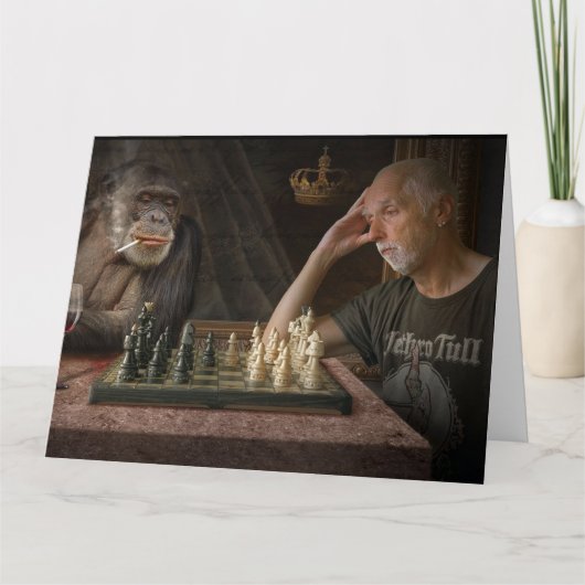 巨大ジャンボ誕生日チンパンジーグリーティングカード カード (正面)