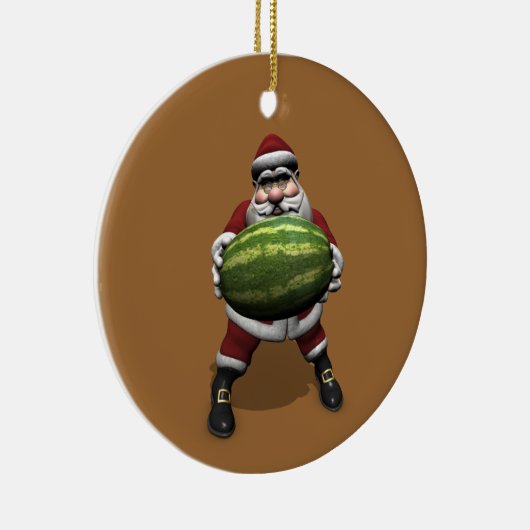 巨大スイカを使ったサンタクロース セラミックオーナメント (右)