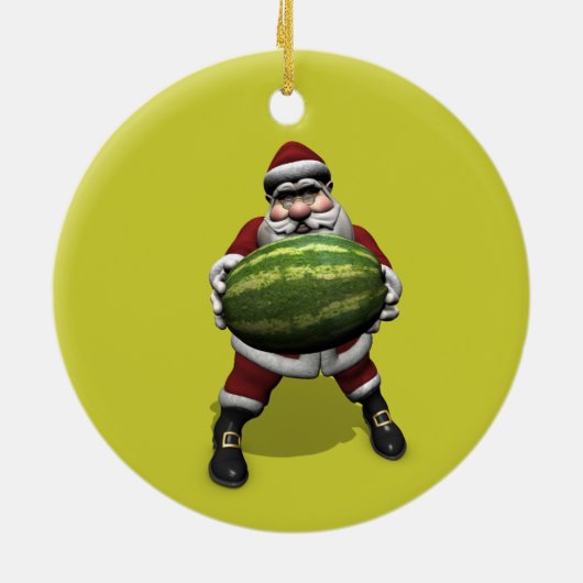 巨大スイカを使ったサンタクロース セラミックオーナメント (裏面)