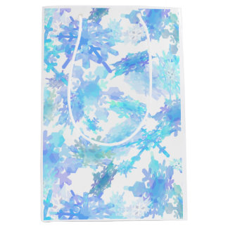 巨大スノーフレークスラッピング紙 ミディアムペーパーバッグ