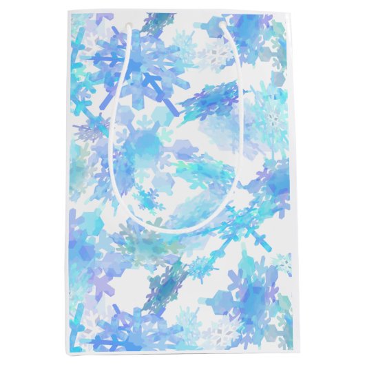 巨大スノーフレークスラッピング紙 ミディアムペーパーバッグ (正面)