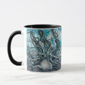 巨大タコブルーシーモンスターセーリングボート マグカップ (左)