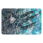 巨大タコブルーシーモンスターセーリングボート マグネット (横)