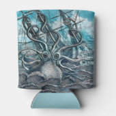 巨大タコブルーシーモンスターセーリングボート 缶クーラー (裏面)