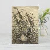 巨大タコヴィンテージ1801エッチング サンキューカード (スタンド正面)