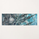 巨大タコ青い海のモンスターシルボートモノグラム ヨガマット (正面(横))