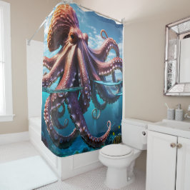 巨大タコ シャワーカーテン