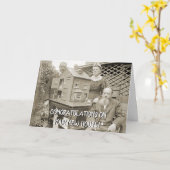 巨大ドールハウス1890年の写真回りの人々のおもしろい カード (黄色い花)