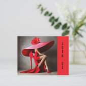 巨大ハットダービーパーティの招待状 インビテーションポストカード (スタンド正面)