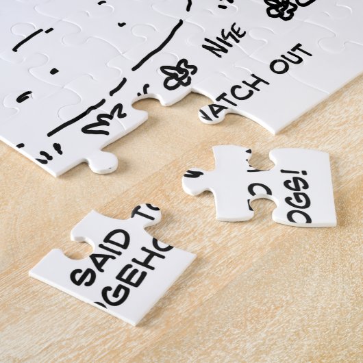 巨大ハリネズミとスポーツカーアニメ ジグソーパズル (側面)