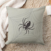 巨大ハロウィーンスパイダーのくもの巣灰色の背景 クッション (ブランケット)
