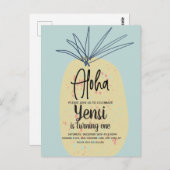 巨大パイナップルアート誕生日トロピカルサマーアロハ ポストカード (正面/裏面)