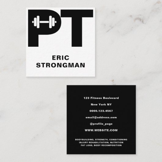 巨大パーソナルトレーナーロゴ名刺 スクエア名刺 (正面/裏面)