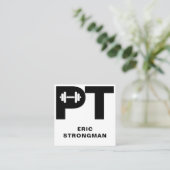 巨大パーソナルトレーナーロゴ名刺 スクエア名刺 (スタンド正面)