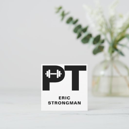 巨大パーソナルトレーナーロゴ名刺 スクエア名刺 (スタンド正面)