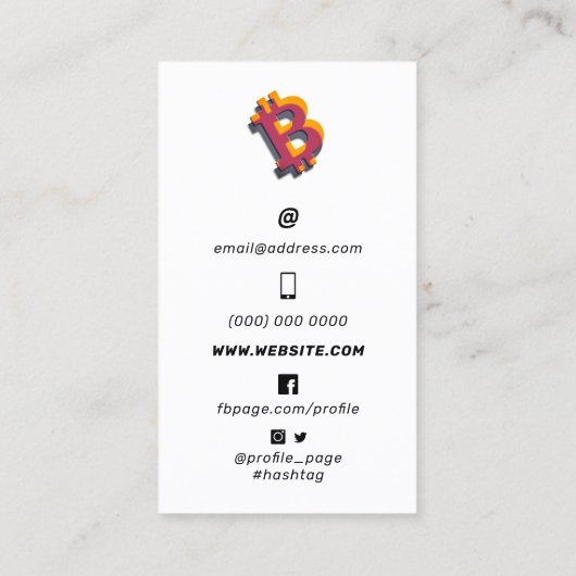 巨大ビットコイン記号  名刺 (裏面)