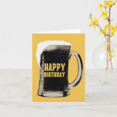 巨大ビールグラスハッピーバースデーカード カード (黄色い花)